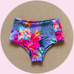 Calzon tiro alto hibiscus lila