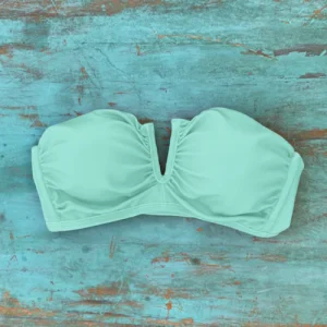 Peto strapless V turquesa