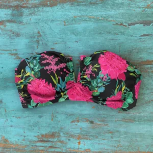 Peto strapless V negro mix