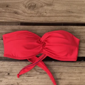 strapless  cruzado  rojo pasión