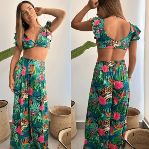 Conjunto jungla top dalila  + palazzo