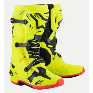 Botas Alpinestars TECH 10 YELLOW FLUO BLACK RED FLUO