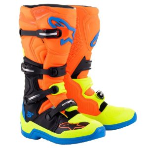 Botas Alpinestars TECH 5 ORANGE FLUO ENAMEL BLUE YEL FLUO