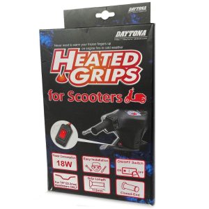 Juego de puños calefactables para scooter Daytona para todos los scooters de 12 voltios, negro, 115 mm