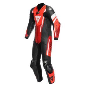 Mono Dainese MISANO 3 PERF. D-AIR® 1PC LEATHER SUIT BLACK/RED/FLUO-RED